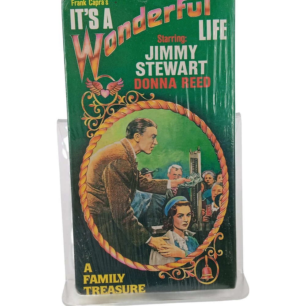 Vintage It's A Wonderful Life VHS Jimmy Stewart UAV Christmas Drama New Sealed